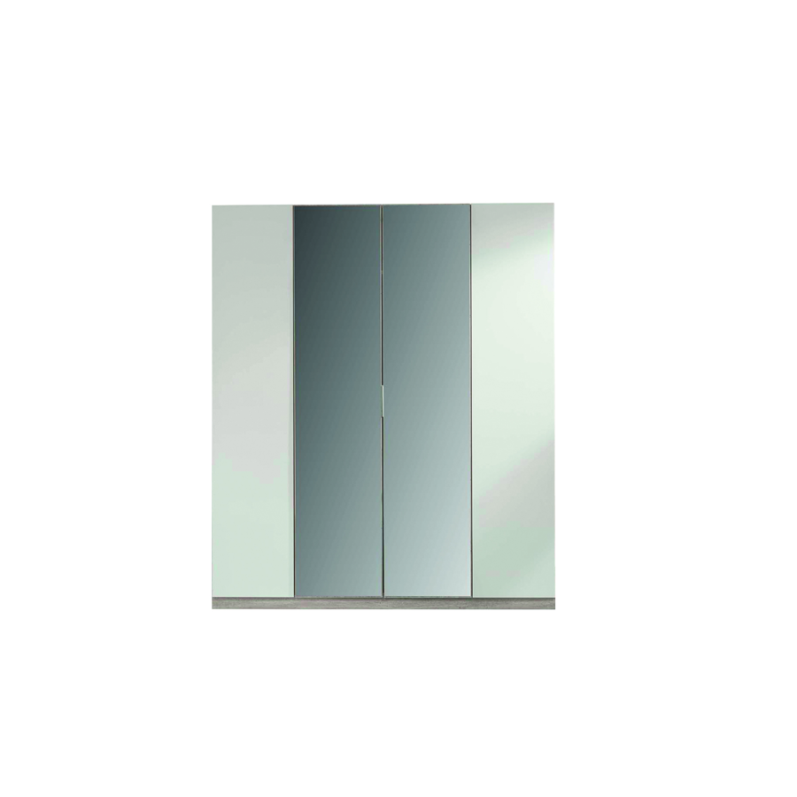 Armoire Merkur 4 Portes Avec 2 Miroirs - Blanc / Chêne Soldes été vague 2