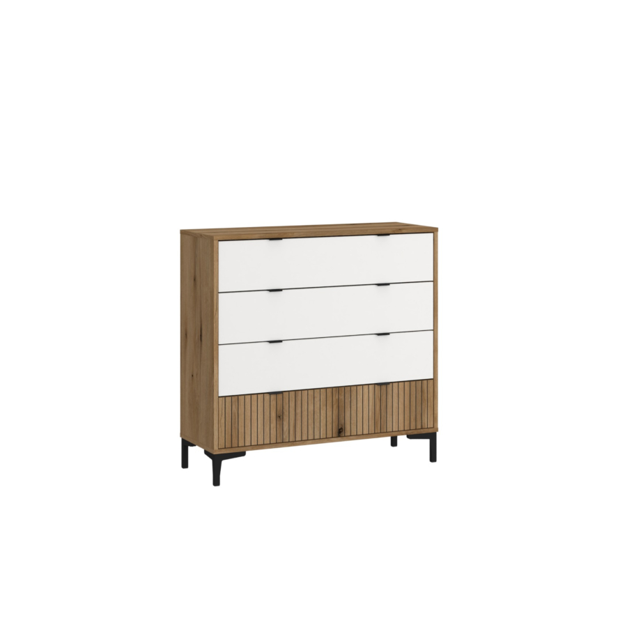 Commode Ricko - Chêne / Blanc Chambre enfant