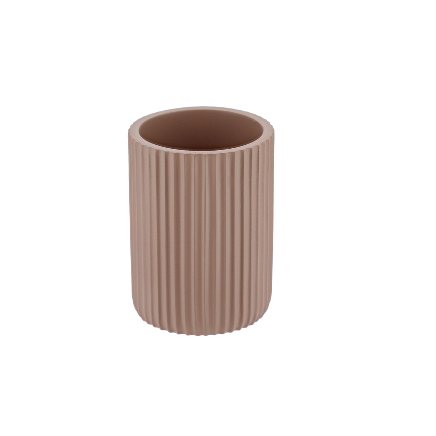 Gobelet Strié Arrondi - Cappuccino Salle de bain