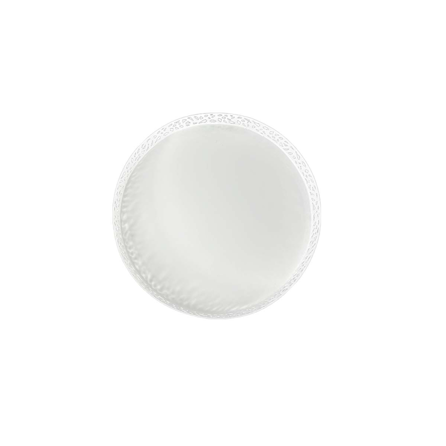 Plat De Presentation Zine Circulaire 30Cm - Blanc Serviteurs