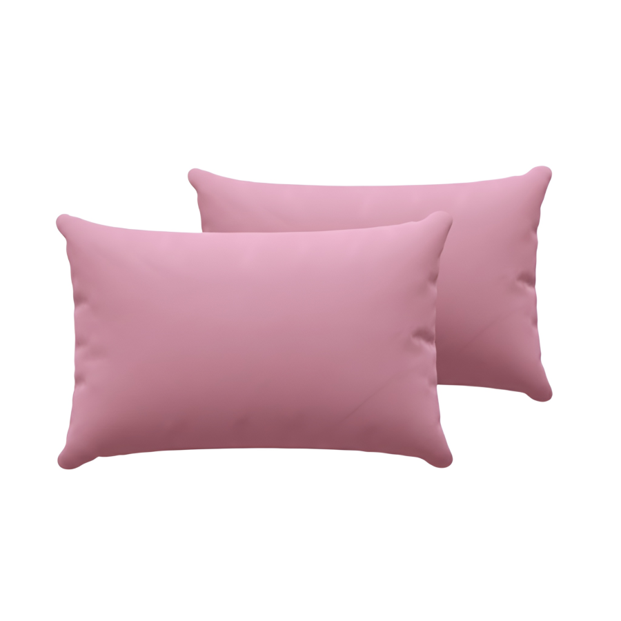 Set 2 Taies D’Oreillers Unies Avec Point Ouvert 50X70Cm - Rose Essentiel HIVER