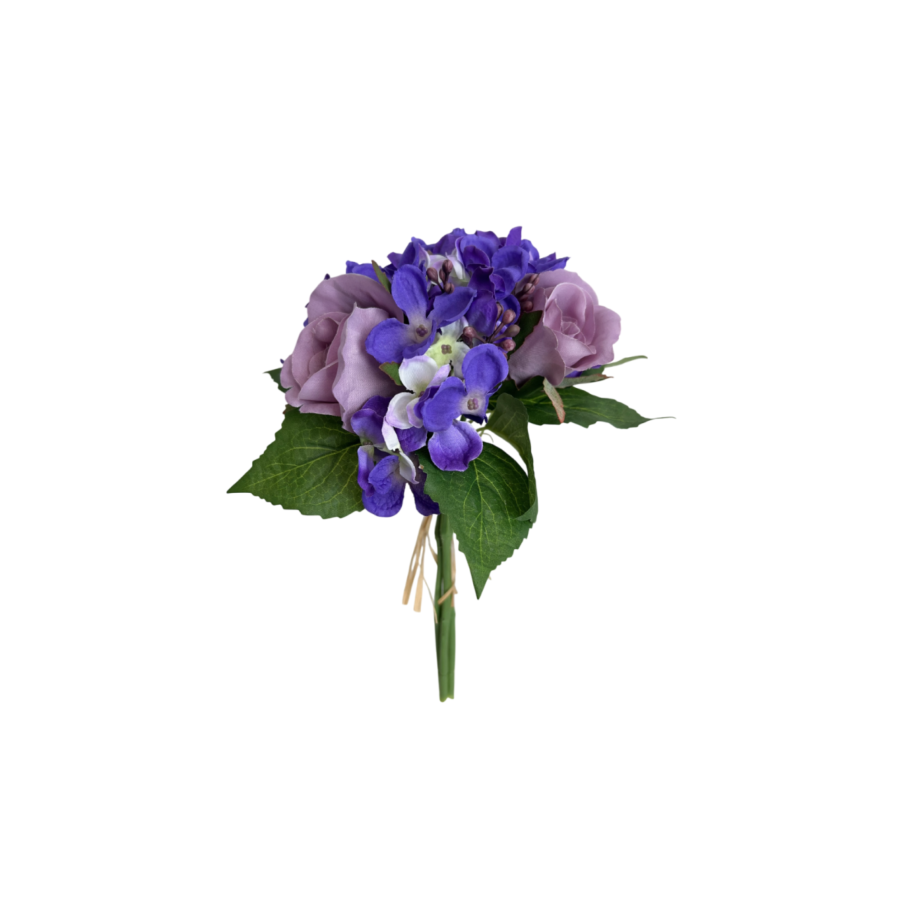 Bouquet De Roses Artificielles 27Cm - Violet Offres Ramadanesques