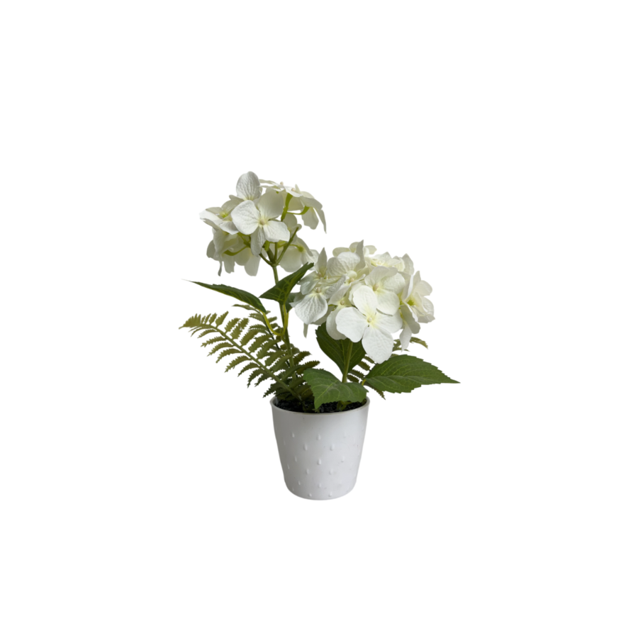 Plante Artificielle Hortensia Avec Pot 32Cm - Blanc Offres Ramadanesques