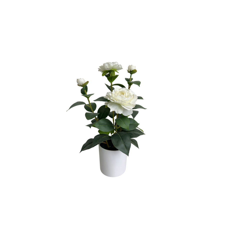 Plante Artificielle Blanche Gardenia Avec Pot 39Cm - Blanc Offres Ramadanesques