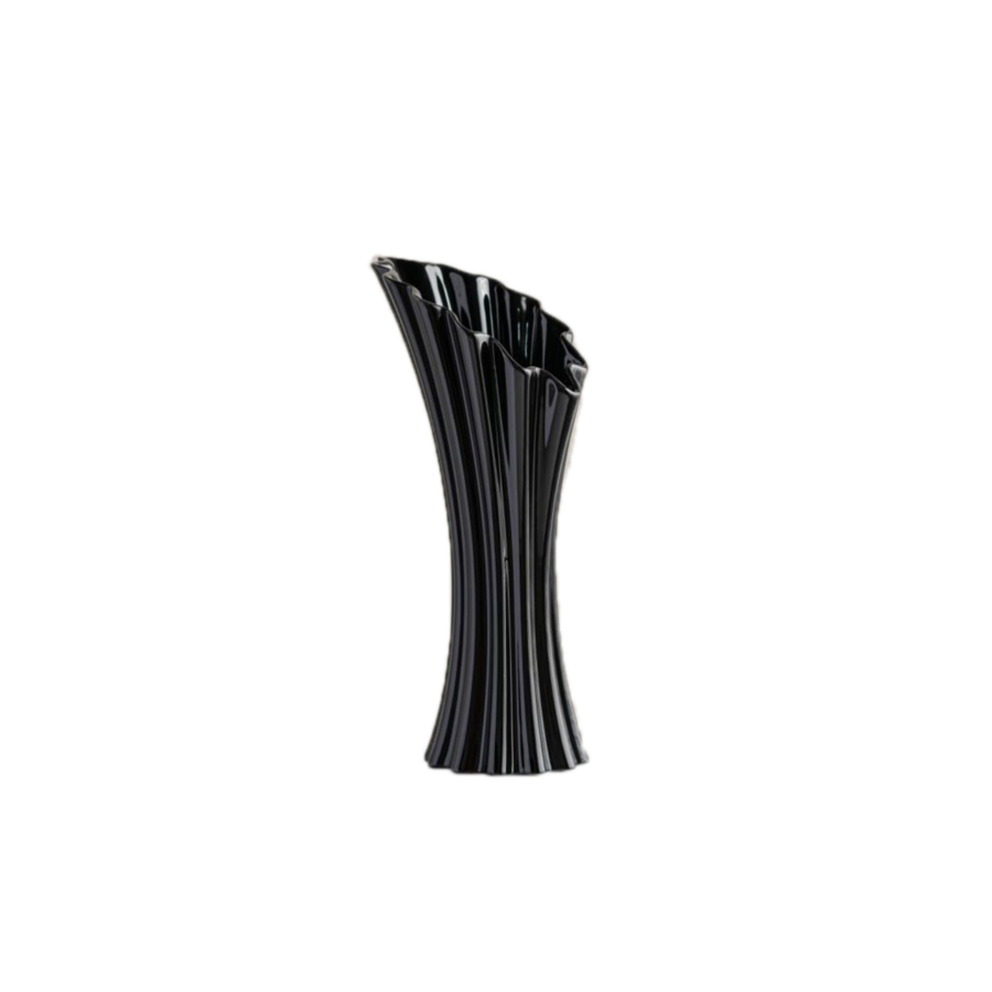 Vase Nervure 10.3X22.5X8.5 Cm - Noir Vases décoratifs