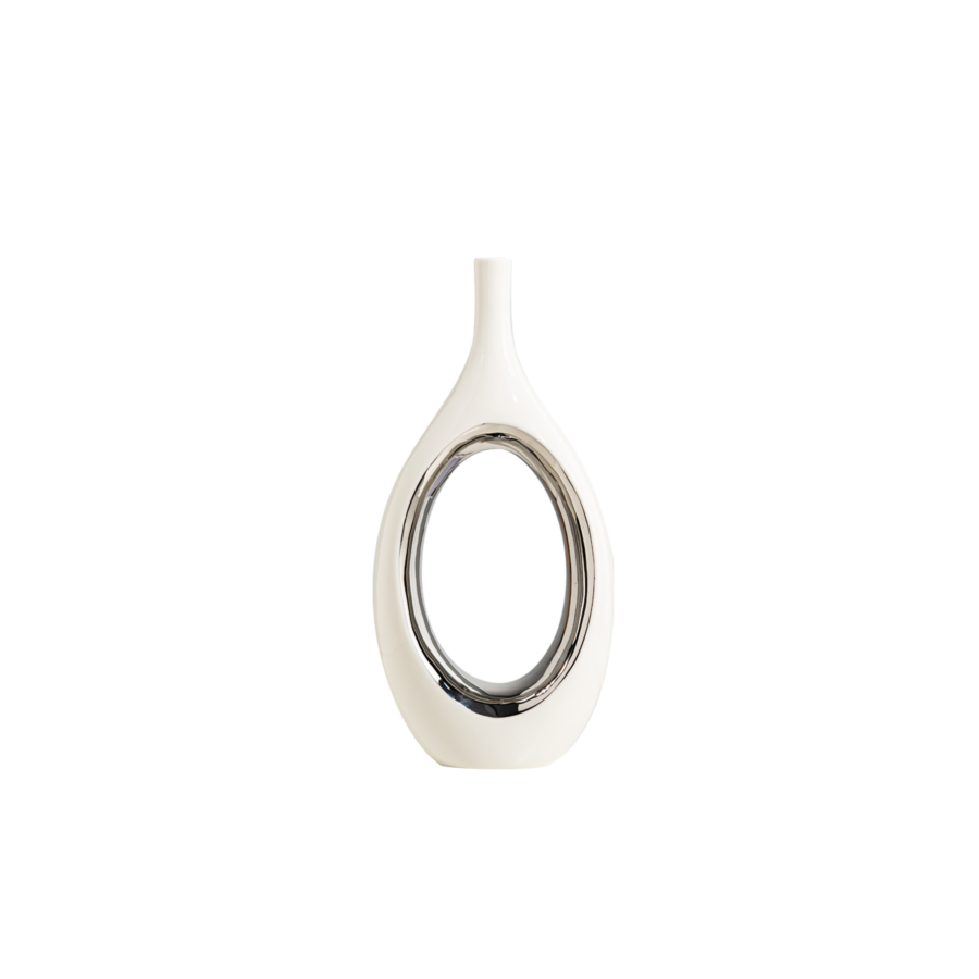 Vase Ajouré 16X34X2.6Cm – Blanc/Doré Vases décoratifs