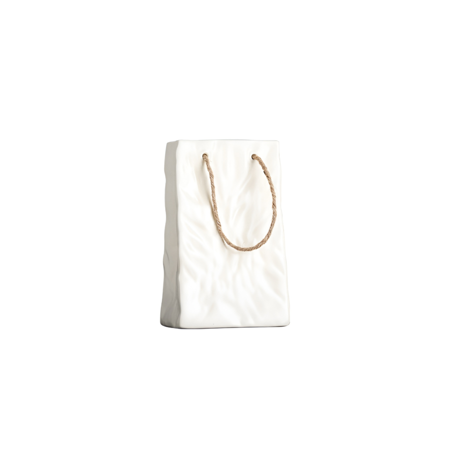 Vase Effet Sac Froisse 12X20X11.4Cm - Beige Vases décoratifs