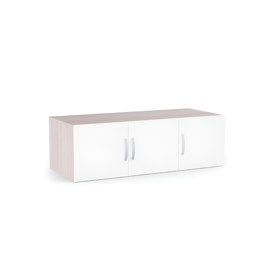 Surmeuble Nano 3 Portes - Blanc / Chêne Soldes été vague 2