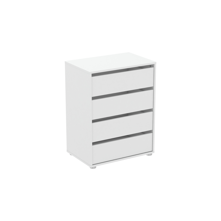 Commode Blokty 4 Tiroirs - Blanc Offres Ramadanesques