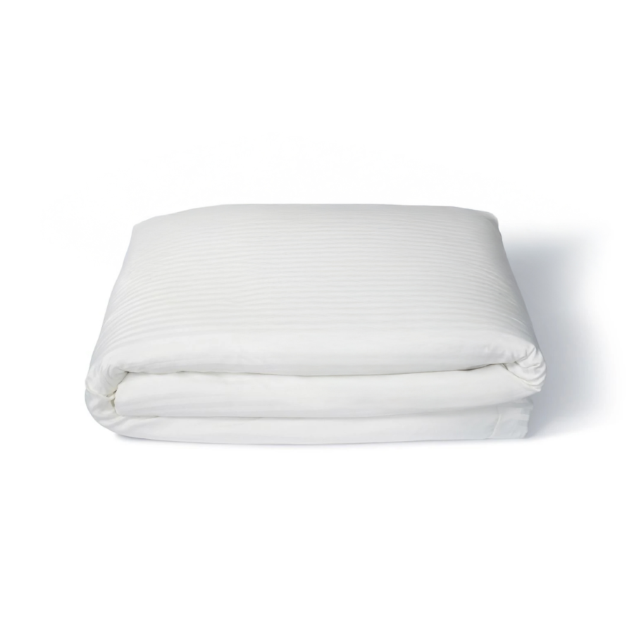 Couette R Rayée Satinée 300G - Blanche Essentiel HIVER