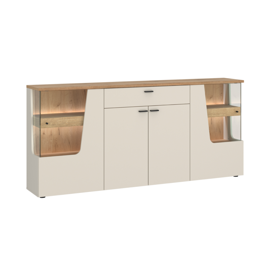 Buffet Cut Out 4 Portes - Chêne Beige Offres Ramadan