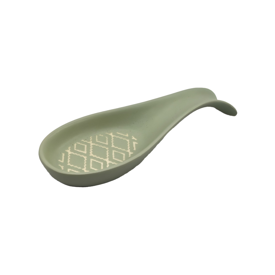 Repose Cuillère En Porcelaine 22Cm - Vert Déstockage