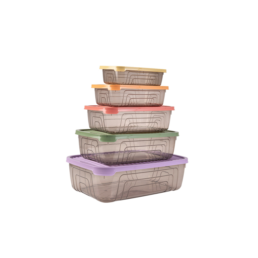 Set De 5 Boîtes De Rangements Rectangulaires - Multicouleur Rangement cuisine