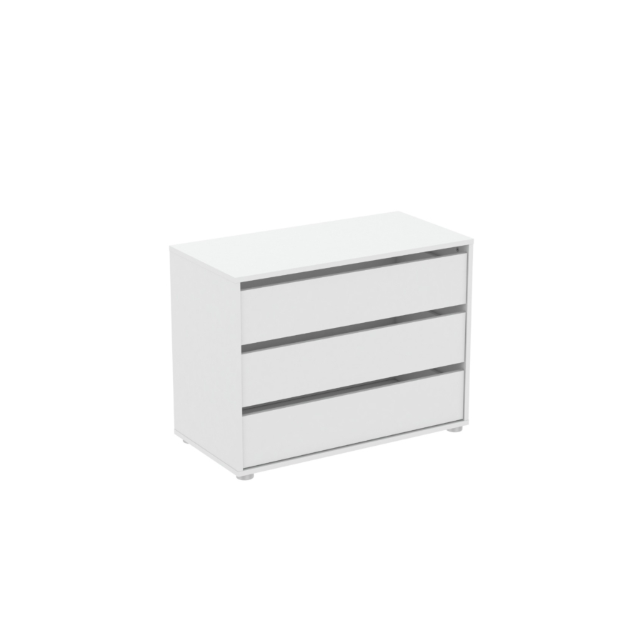 Commode Blokty 3 Tiroirs 79,6 Cm – Blanc Commodes