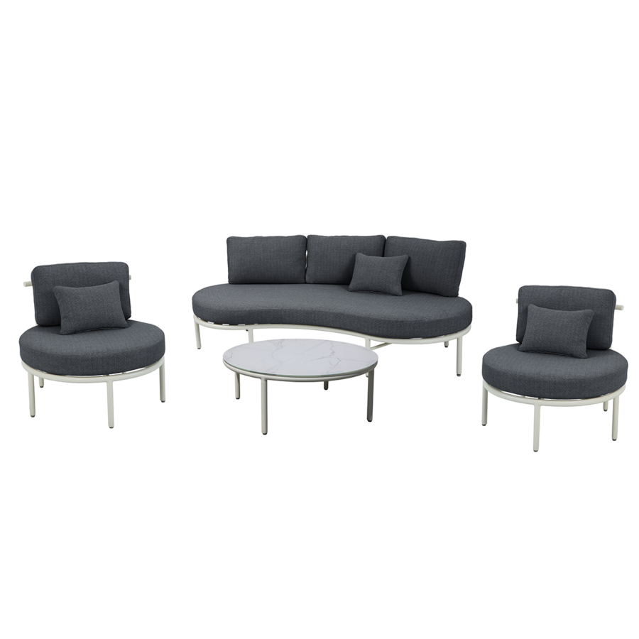 Salon De Jardin Comfort Zone - Gris Foncé Meuble extérieur