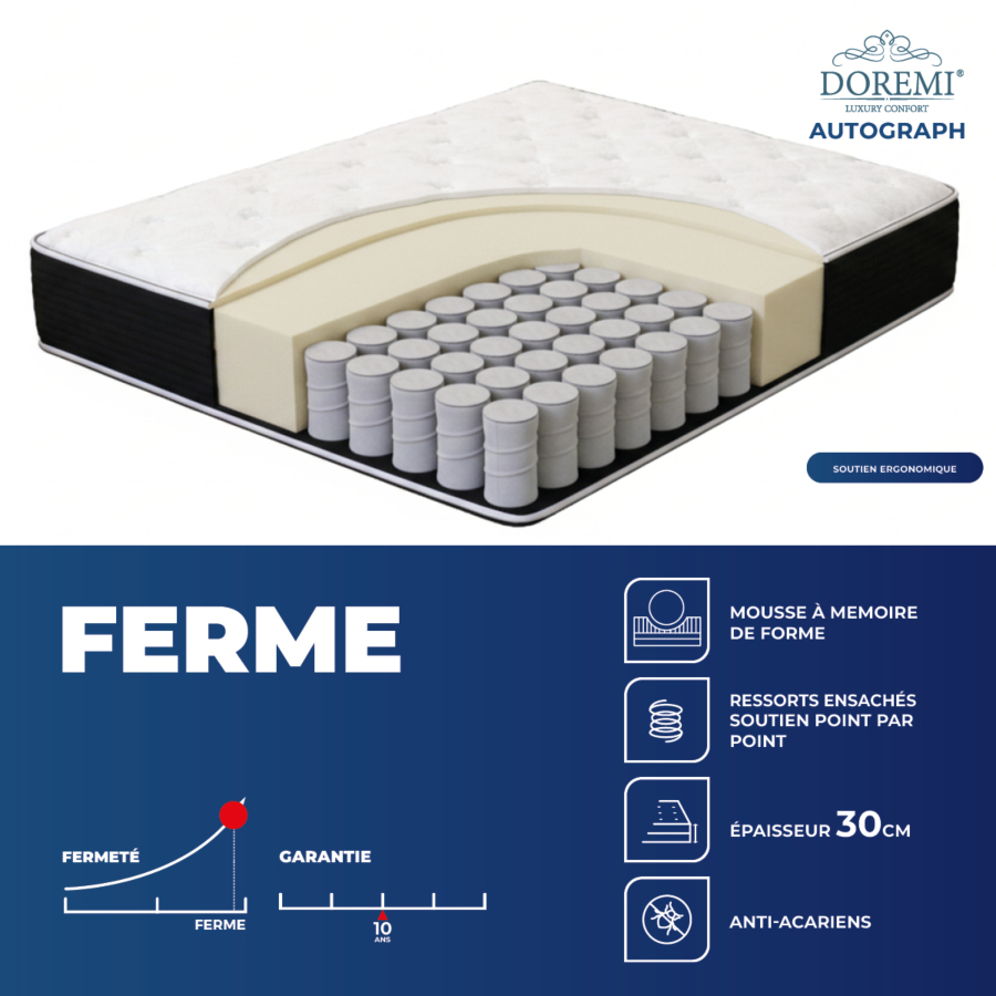 Matelas Doremi Autograph 120X200Cm - Blanc Essentiel HIVER