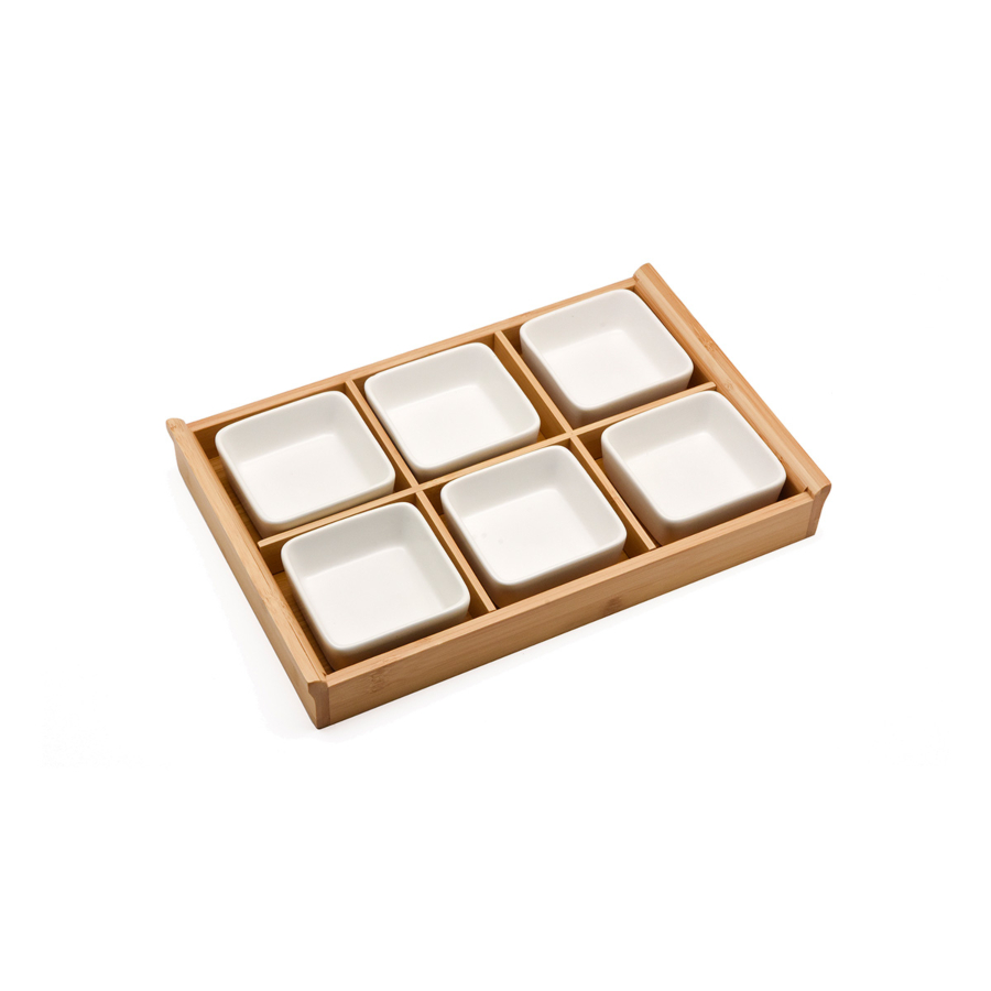 Plateau De service Avec Ramequins - Beige Art de la table