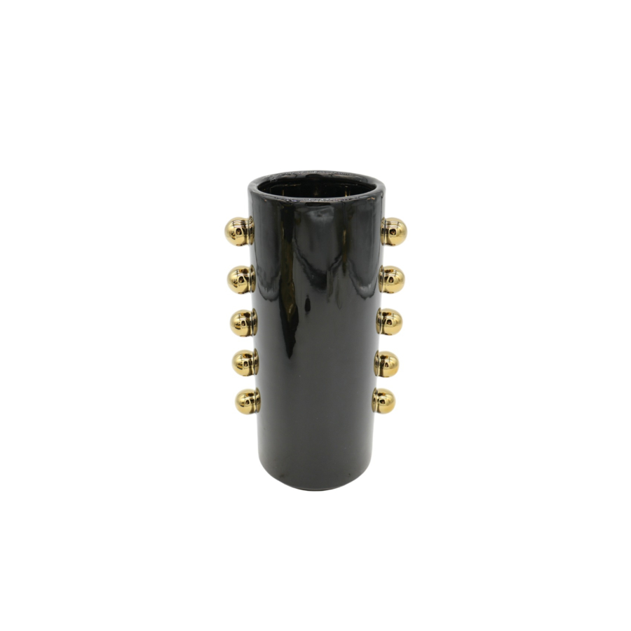 Vase En Céramique Noir Avec Sphères - Noir Décoration
