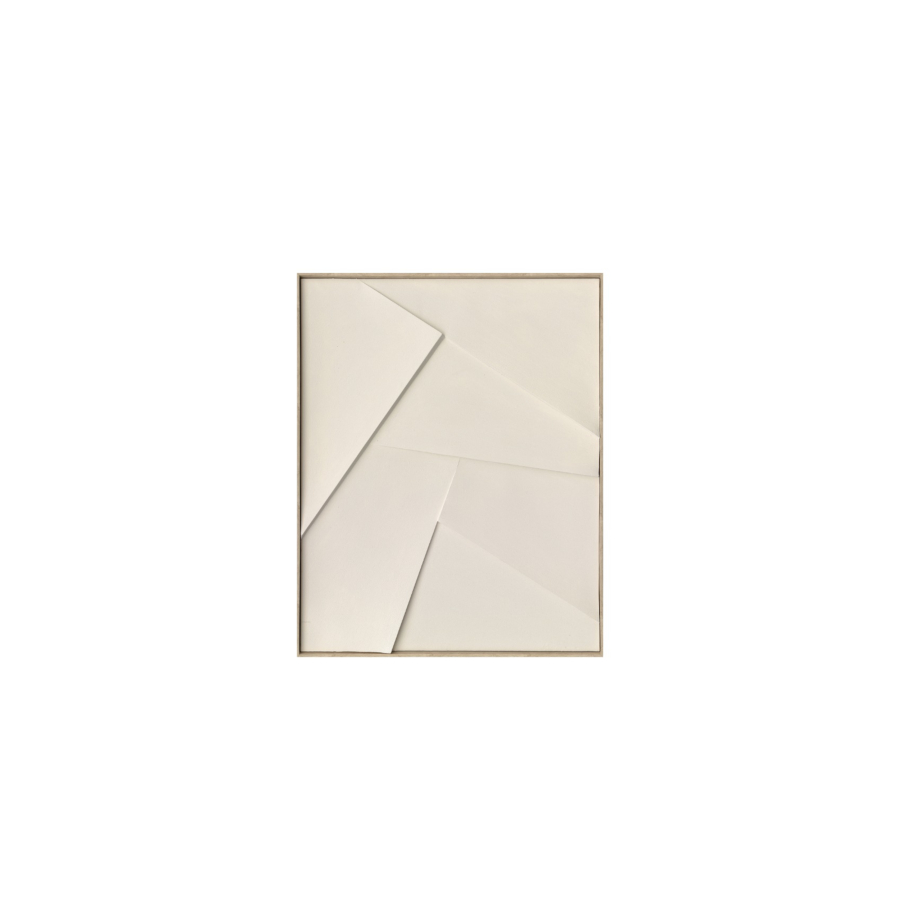 Tableau Geometrique Handmade Avec Cadre - Blanc Décoration
