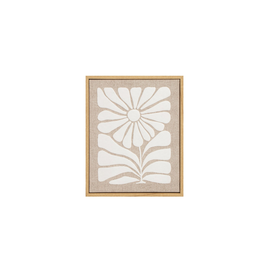 Tableau Floral Avec Cadre - Beige Décorations