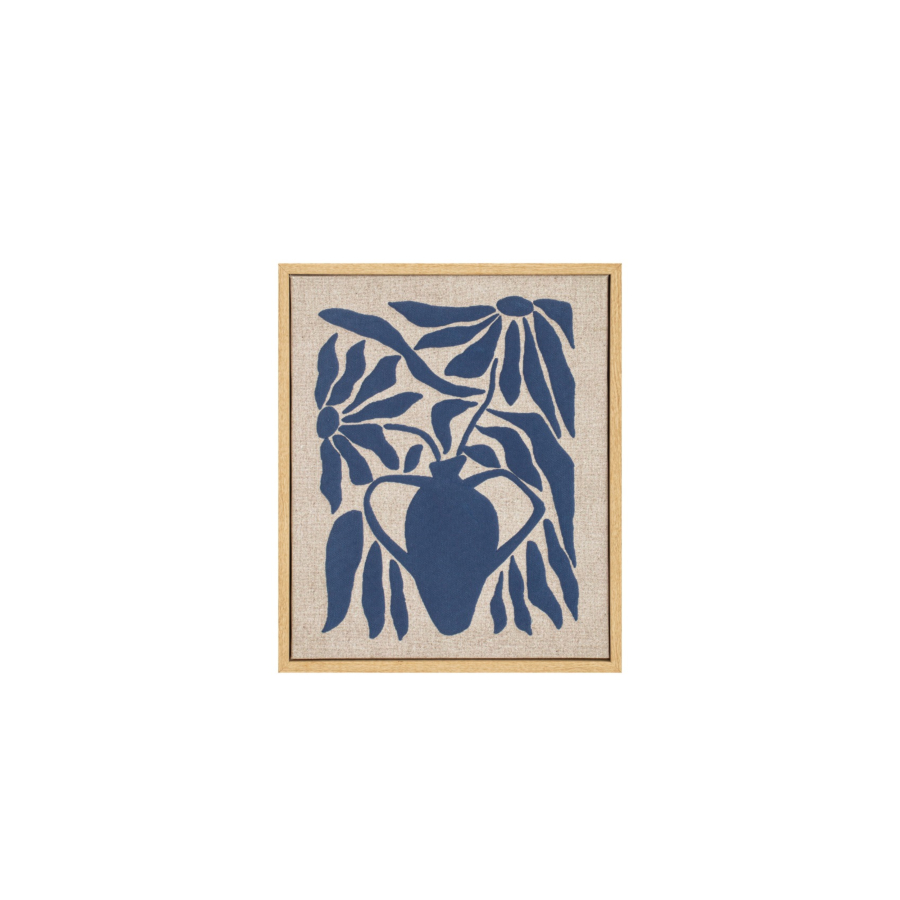Tableau Vase Avec Cadre - Bleu Décorations