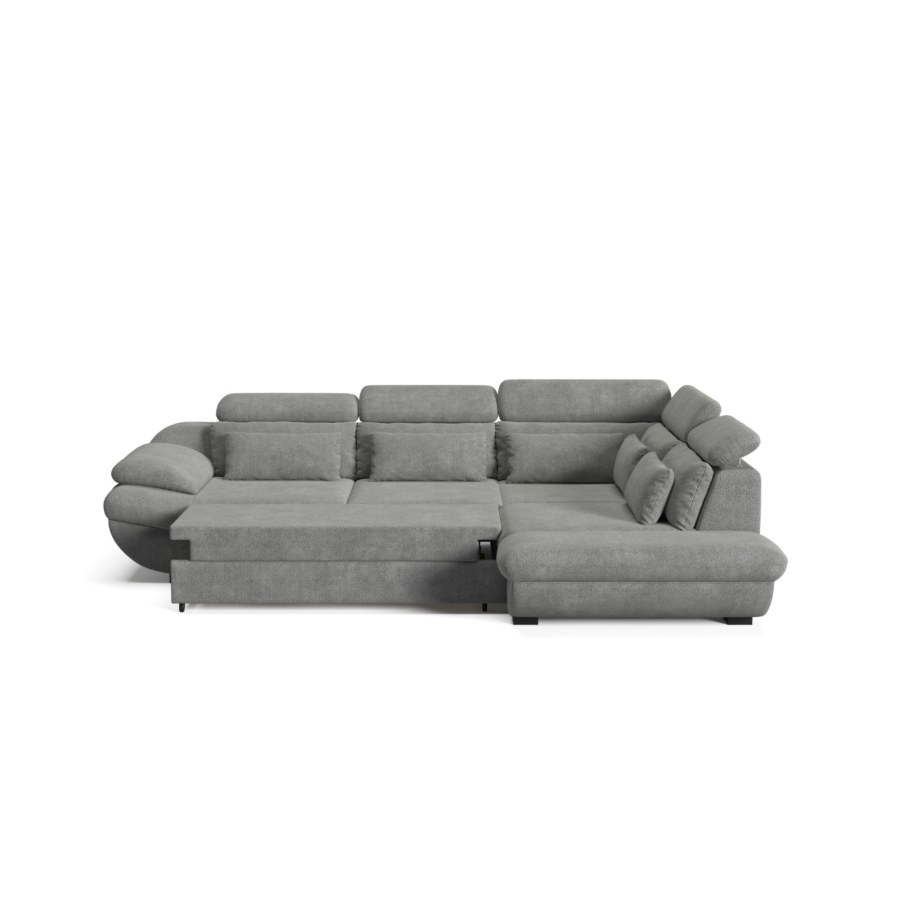 Canapé D'Angle Droit Infinity Avec Fonction Lit Et Rangement - Gris Soldes été