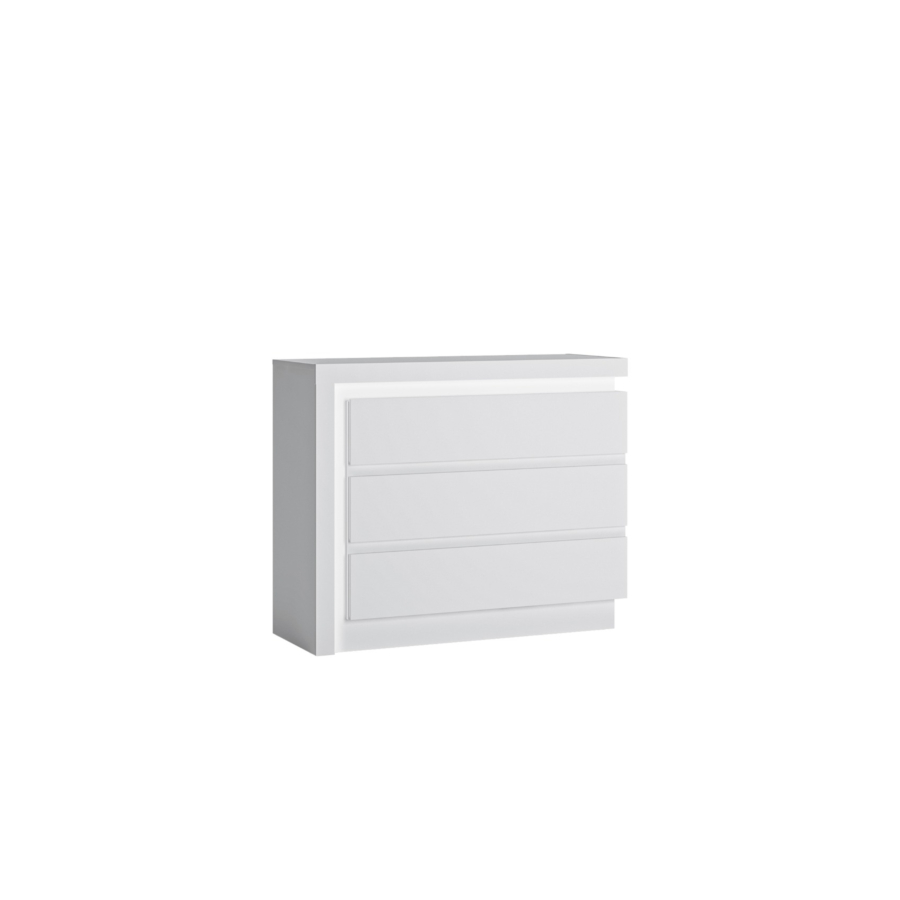 Commode Lyon Avec 3 Tiroirs - Blanc Commodes et coiffeuses