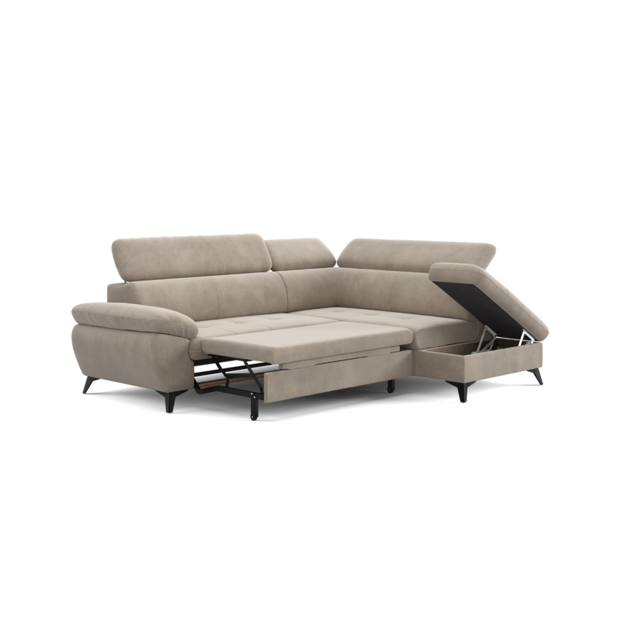 Canapé D'Angle Droit Hudson Avec Fonction Lit + Coffre Sofa