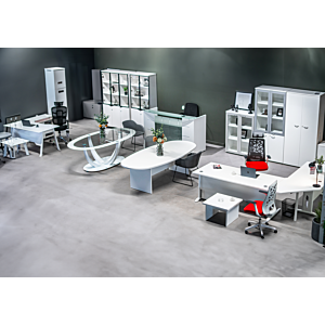 Bureau De Direction Shiraz Avec Caisson - Blanc