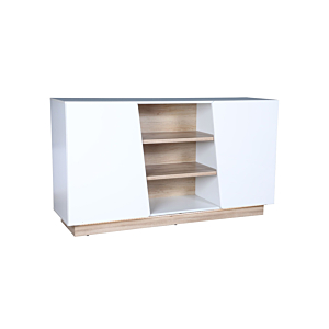 Commode Hulon - Chêne / Blanc Brillant