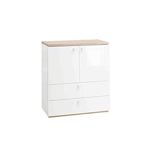 Commode Globo - Chêne / Blanc