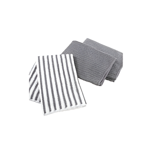 Lot De 3 Torchons Cuistot Microfibre - Gris Foncé Textile