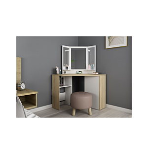 Coiffeuse Chic - Chêne / Blanc