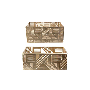 Lot De 2 Paniers Ajourés - Doré