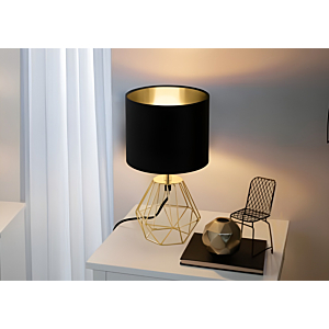 Lampe De Table Carlton E14/220V - Noir / Doré