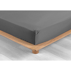 Drap Housse 140X190 Cm Pour 2 Personnes - Gris Foncé