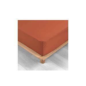 Drap Housse Percale Uni 78 Fils - Terracotta