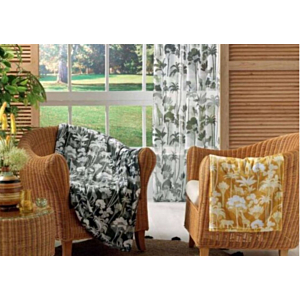 Plaid 125X150Cm Imprime Equatoria Jungle - Kaki