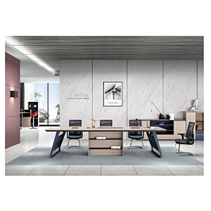 Table De Réunion Elegance Fashion - Beige / Gris Foncé