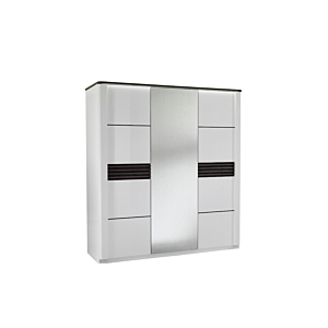 Armoire Vertigo Avec 3 Portes - Chêne Gris / Blanc