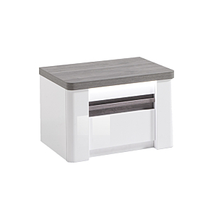 Table De Chevet Vertigo Avec 1 Tiroir - Chêne Gris / Blanc