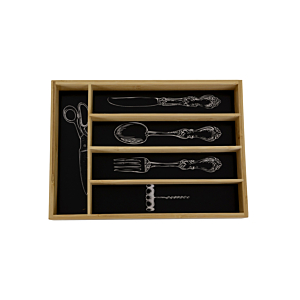 Rangement Ustensiles En Bambou 355Mm - Noir Offres Ramadan