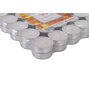 Pack De 50 Bougies Chauffe Plats - Blanc