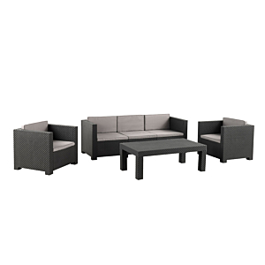 Set De Jardin Diva Avec Table Basse - Graphite Meubles jardin