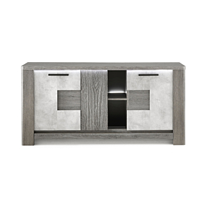 Buffet Bolzano 3 Portes Avec Led Chêne Béton