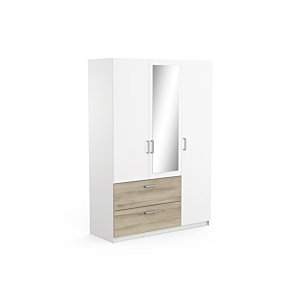 Armoire Ready 3 Portes - Chêne / Blanc