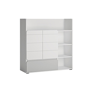 Bibliothèque Flexi Avec 2 Portes - Blanc / Gris Clair