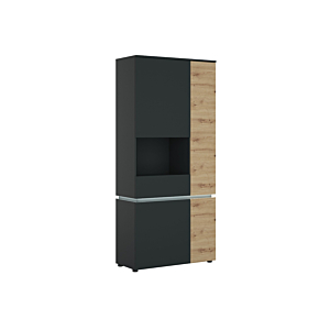 Vitrine Avec Led Luci - Artisan Oak / Gris Séjour