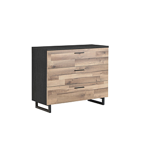 Commode Sirius Crown Avec 3 Tiroirs - Chêne / Noir