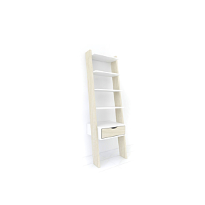 Etagère +Tiroir Hvp 48X40X155Cm Oak / Blanc Déstockage